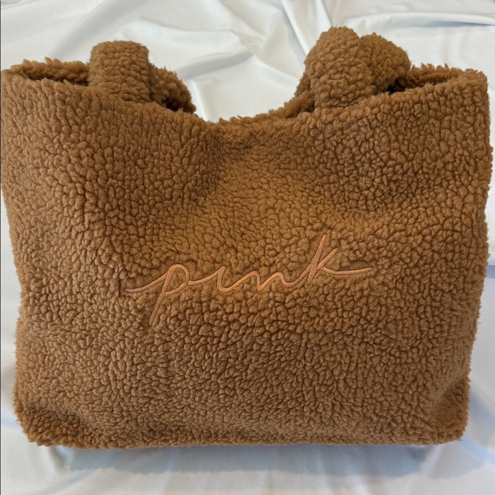 PINK Victoria's Secret Tan Sherpa Tote
